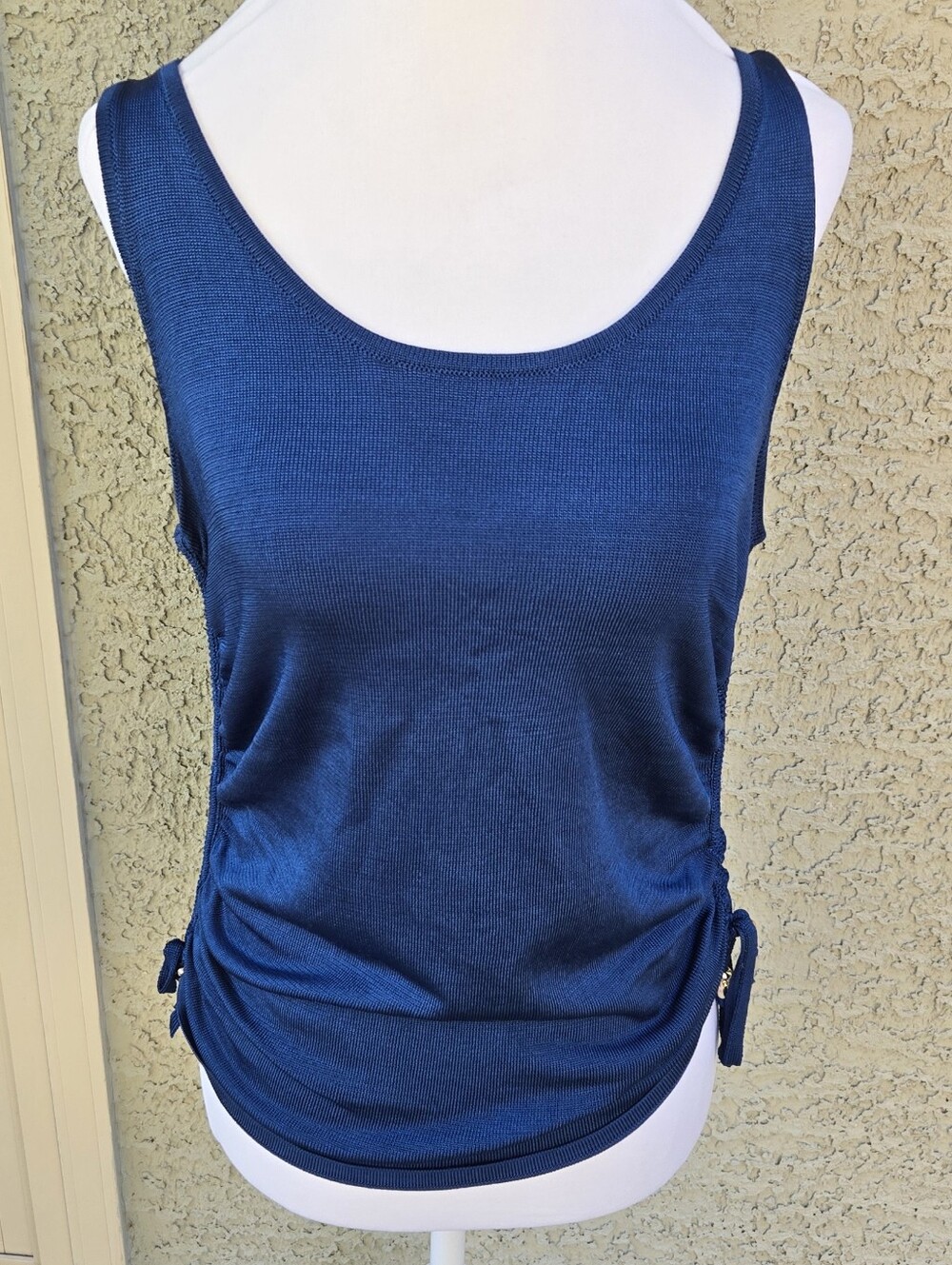WHBM Women's Blue Tank Top with Side Ties